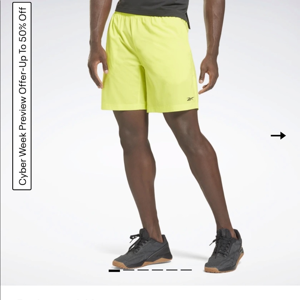Reebok Men’s RC Austin II Shorts Size S, Color: Yellow